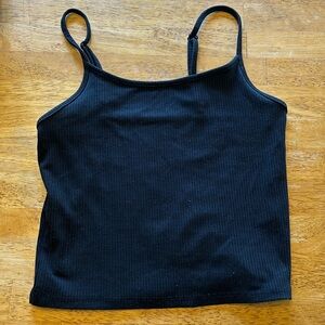American Eagle Black Cropped Tank Top - XS